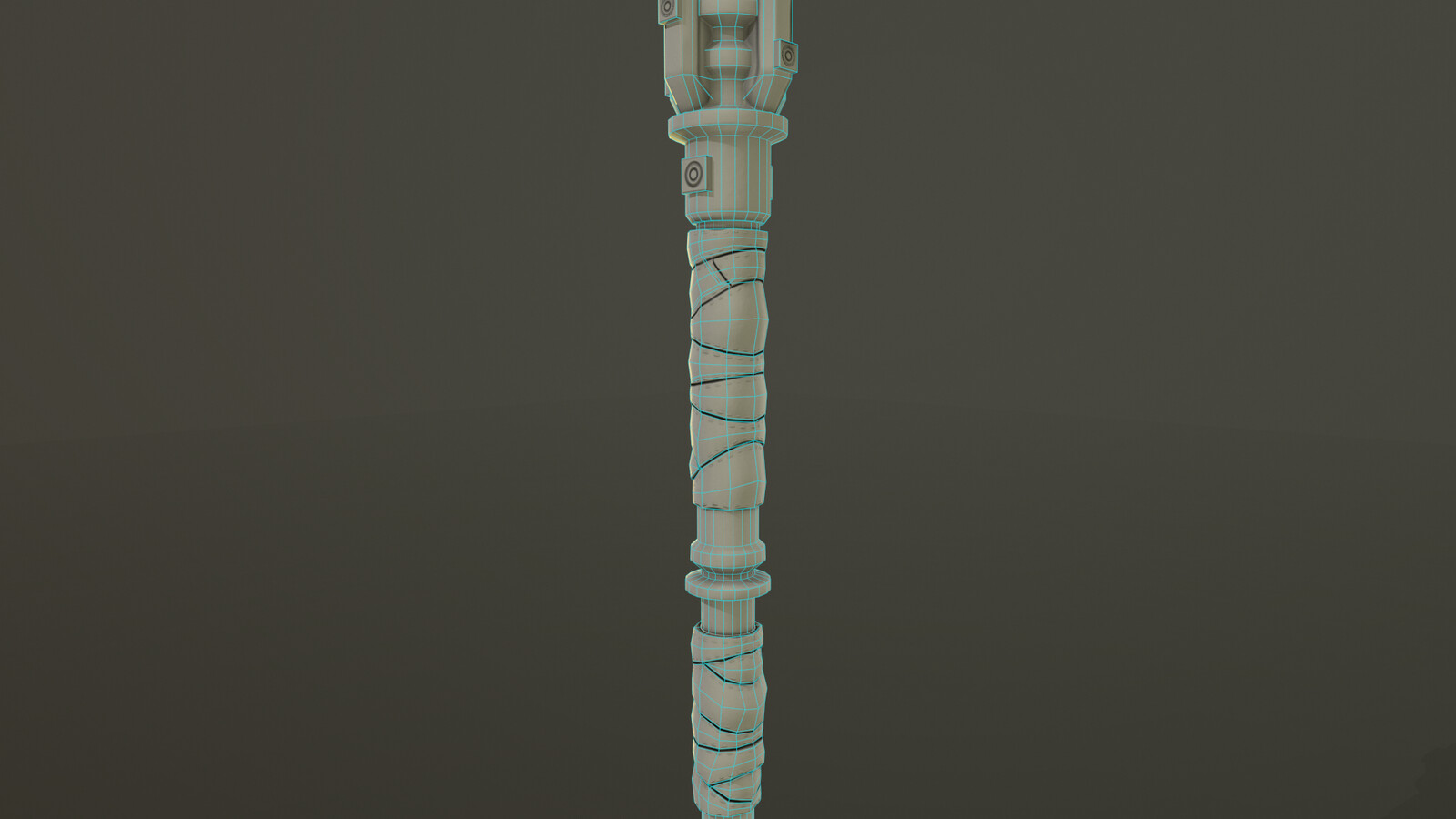 Mace Render in Marmoset Focused on the Leather Grip Topology
