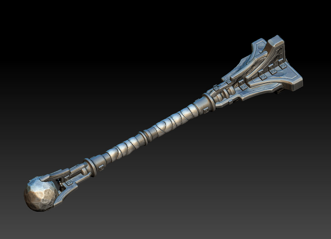 Zbrush Render of the High Poly Mace