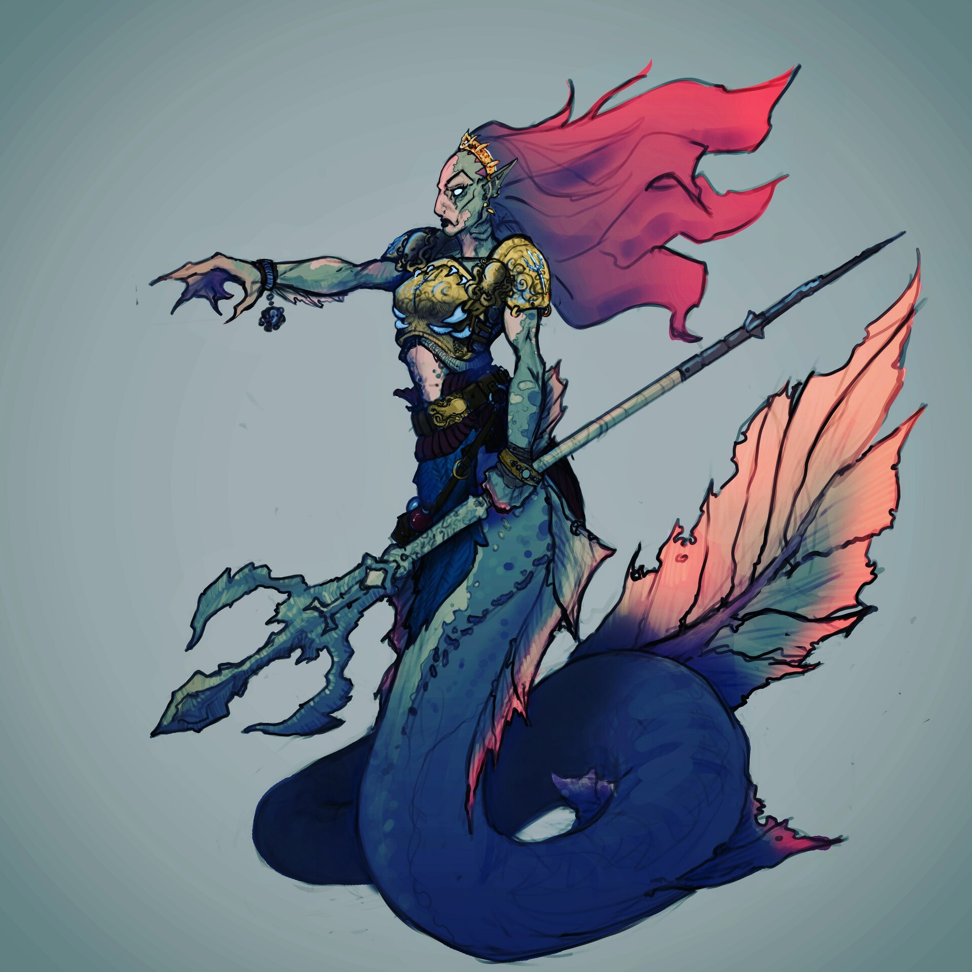 ArtStation - Merfolk Fighter