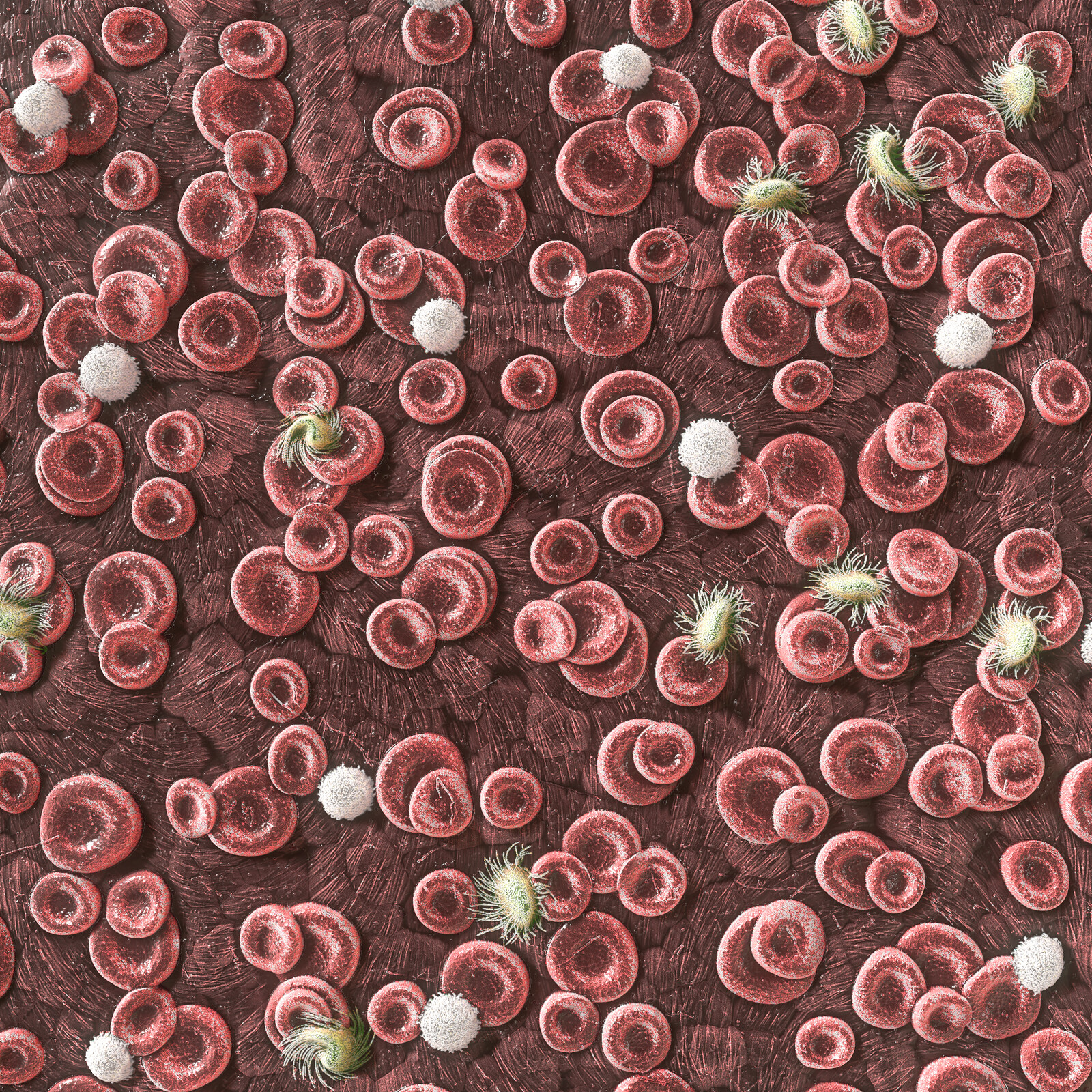 the illustrative style, in the middle of the Electron Microscope view and realism