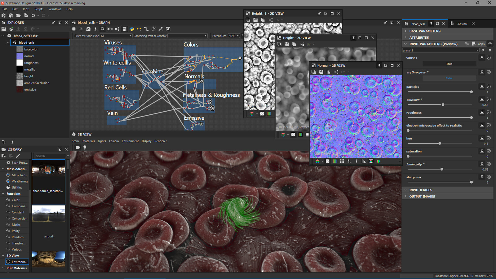 graph view and the colored Electron Microscopy Preset