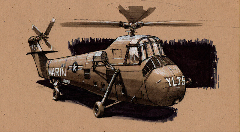 Helicopter | Ink &amp; Markers