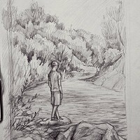 Artstation Pencil Sketch Garden Lydia Vasalatiy