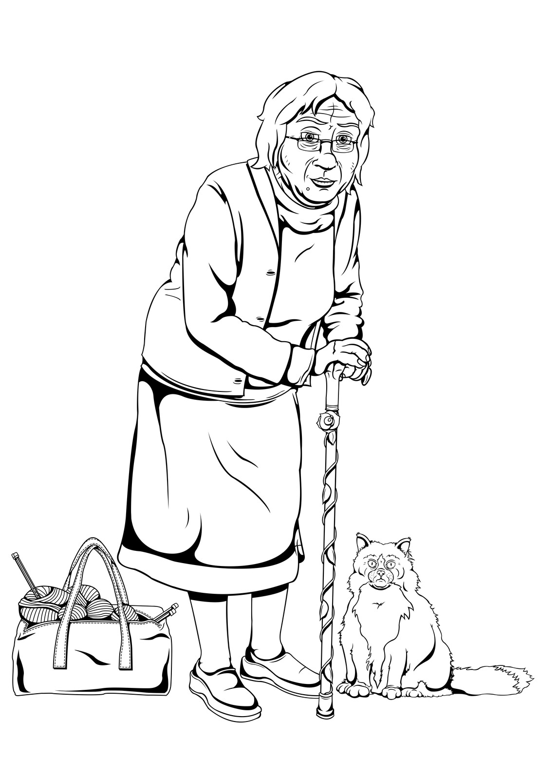 Early development art for a sweet old lady who aids Tracey on his journey through limbo. 