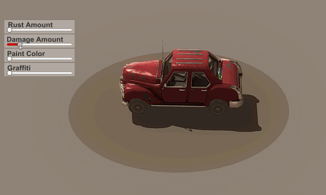 ↑Damage:
- Crumpled/bare metal
- Bullet holes