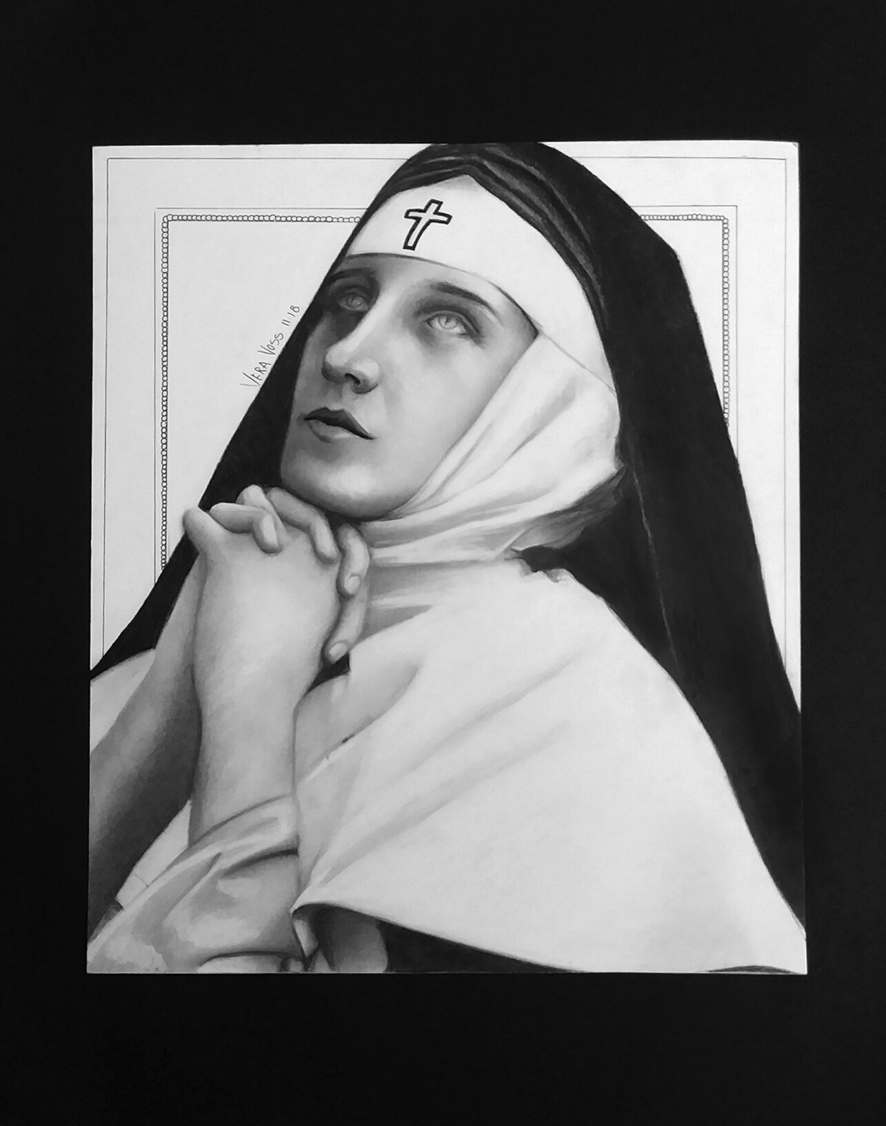 Vera Von Zahl Holy Soul 14 X 17 Graphite And Black Colored