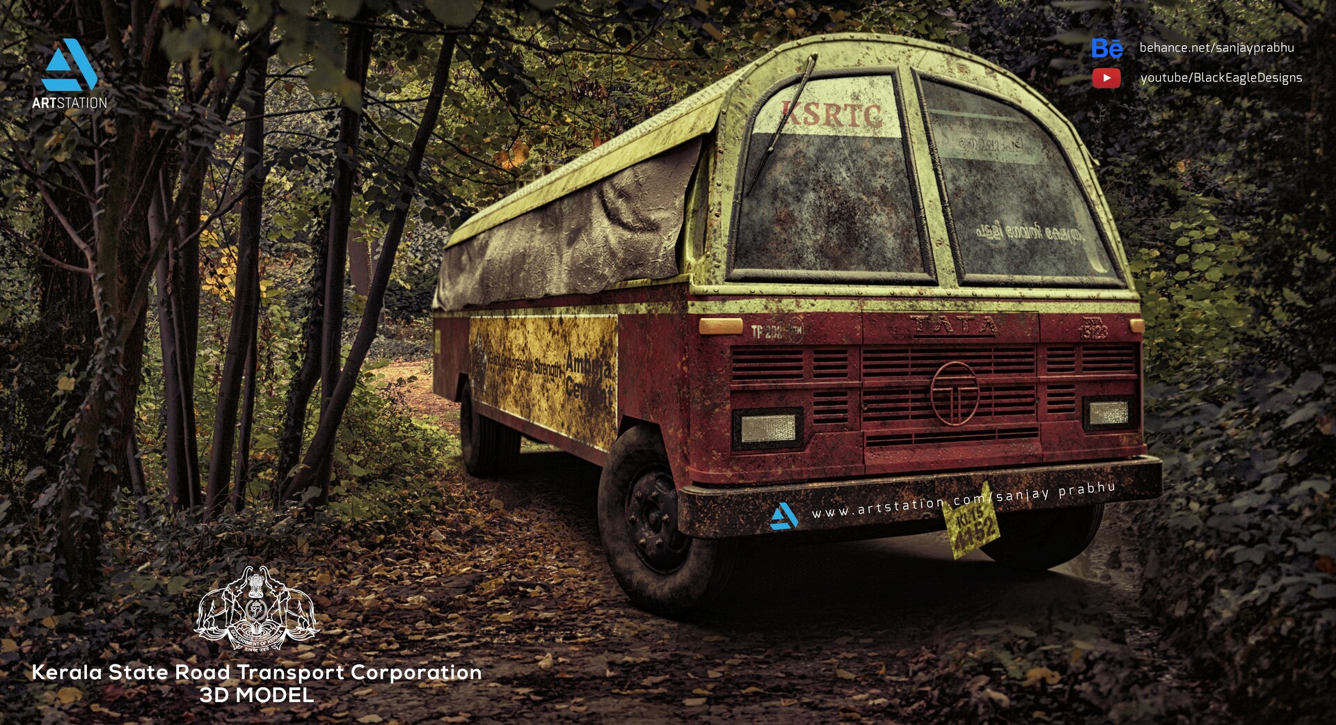 Sanjay Prabhu Ksrtc Aanavandi Old abandoned and discontinued kerala state(india) road public transport vehicle. sanjay prabhu ksrtc aanavandi