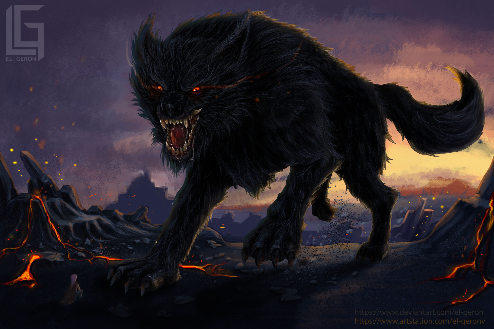 ArtStation black wolf