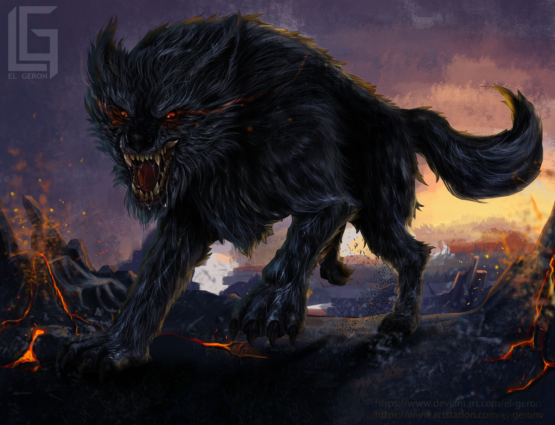 Artstation Black Wolf El Geron Lg