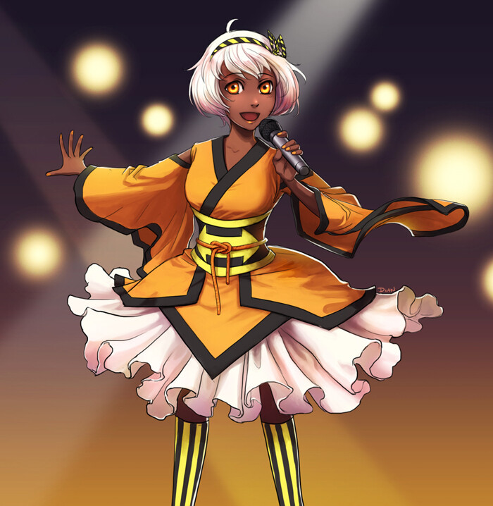 This was banner art for 2017's convention, which was music themed. 