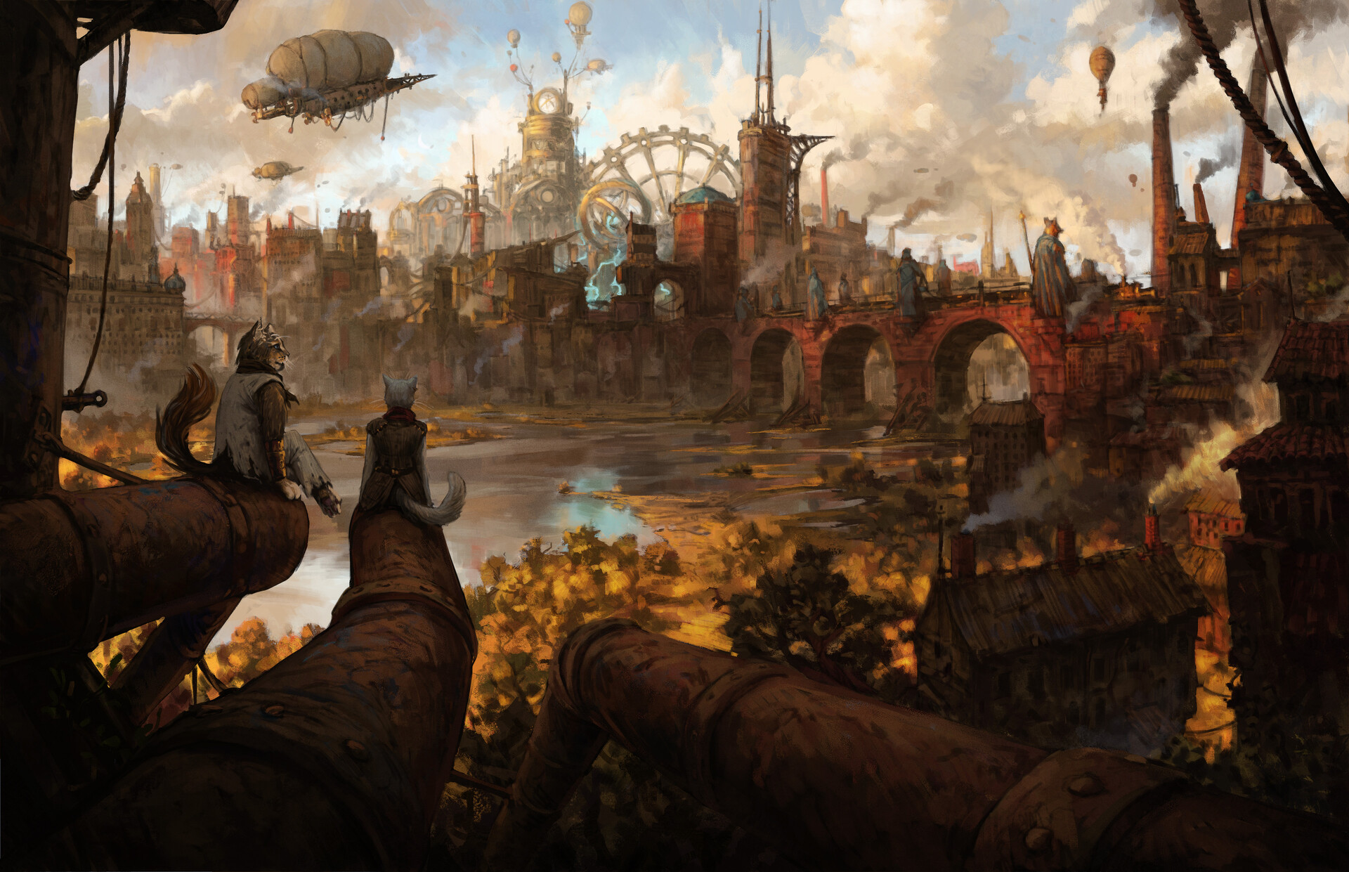 steampunk city