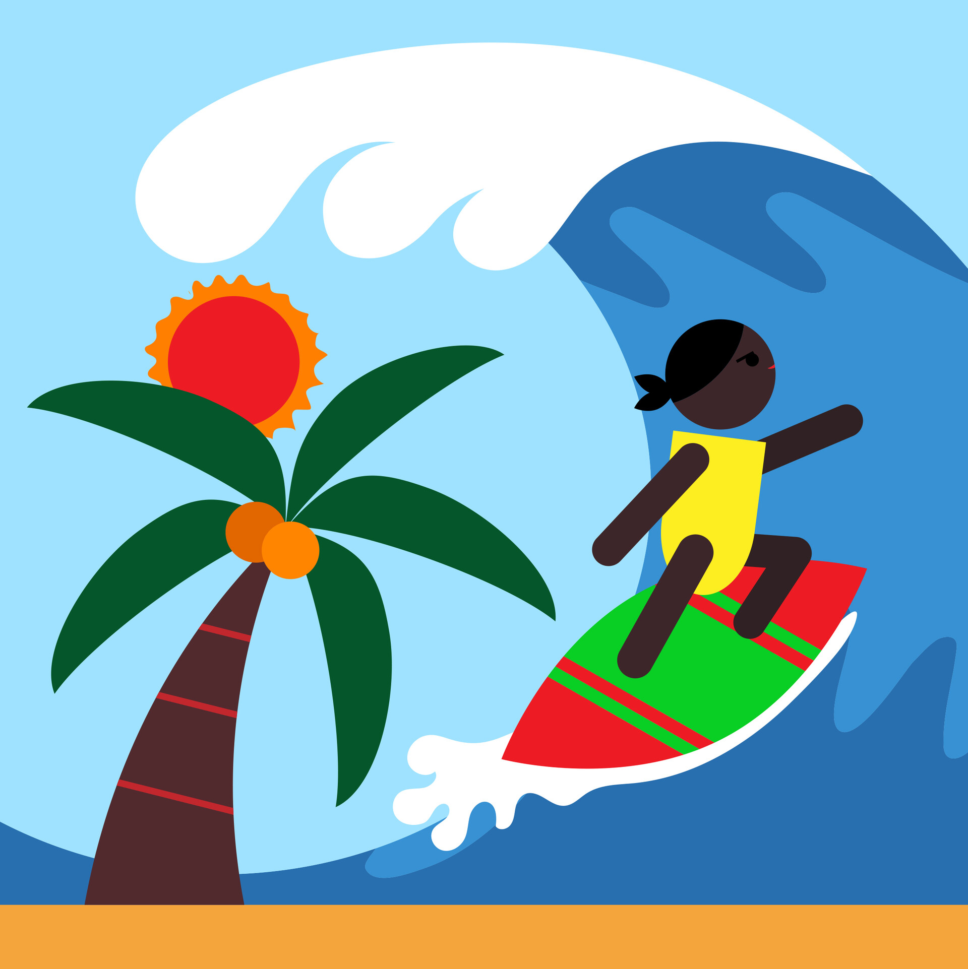 Artstation Adobe Illustrator Work 01 Sunshine Surfing Chanmin Park