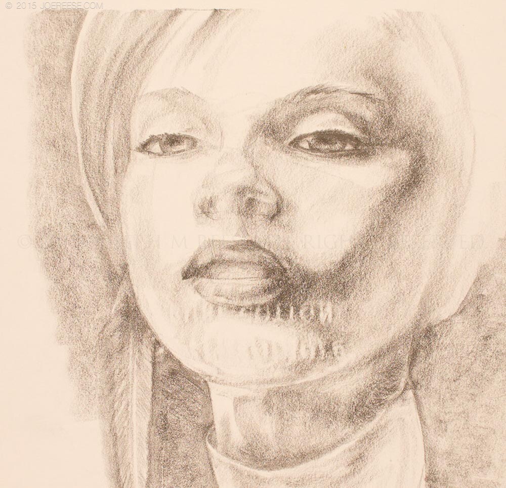 pencil sketch from a magazine foto on resume paper