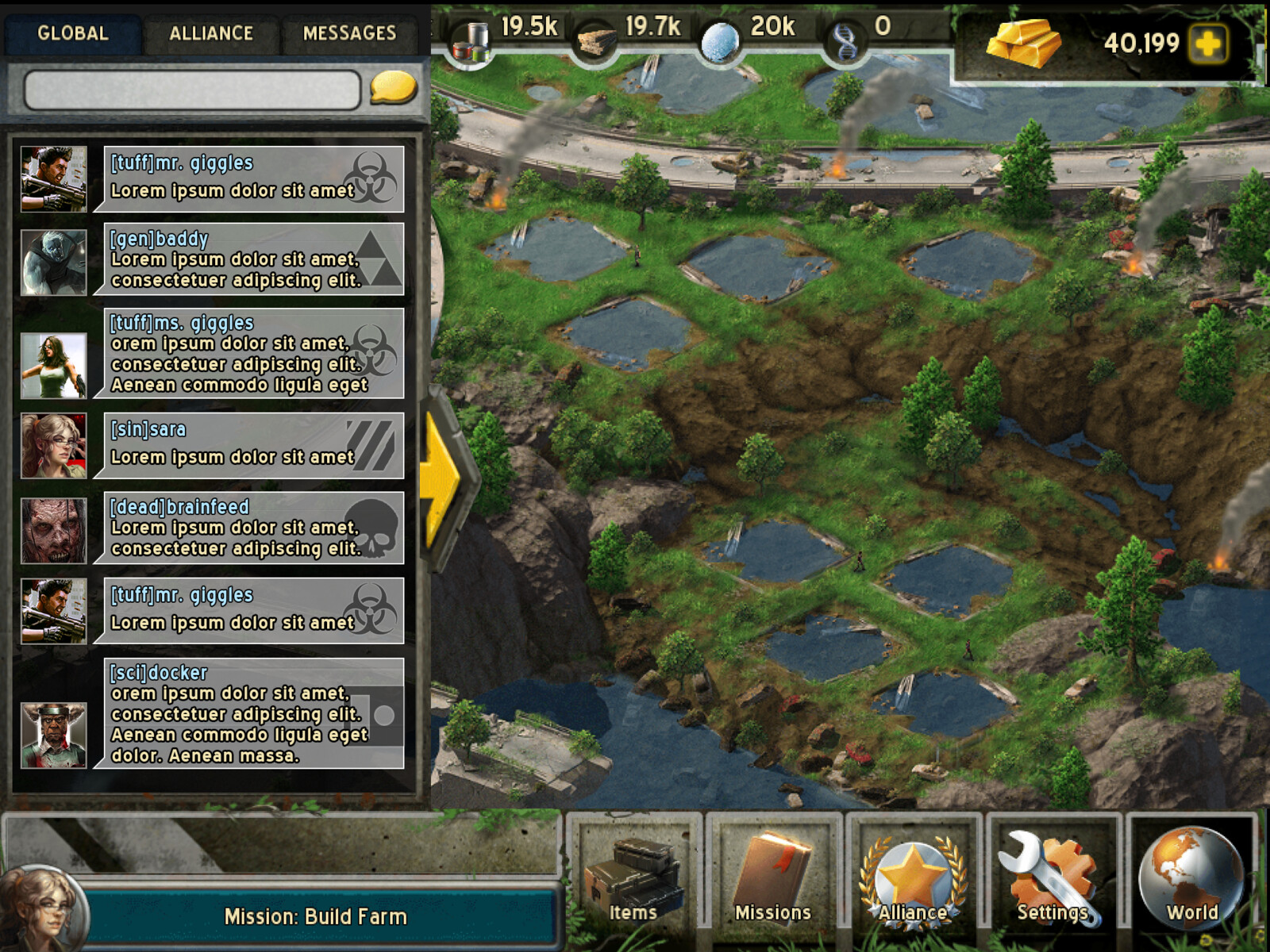 Chat - this was one potential redesign for the in-game chat to incorporate avatars and guild emblems