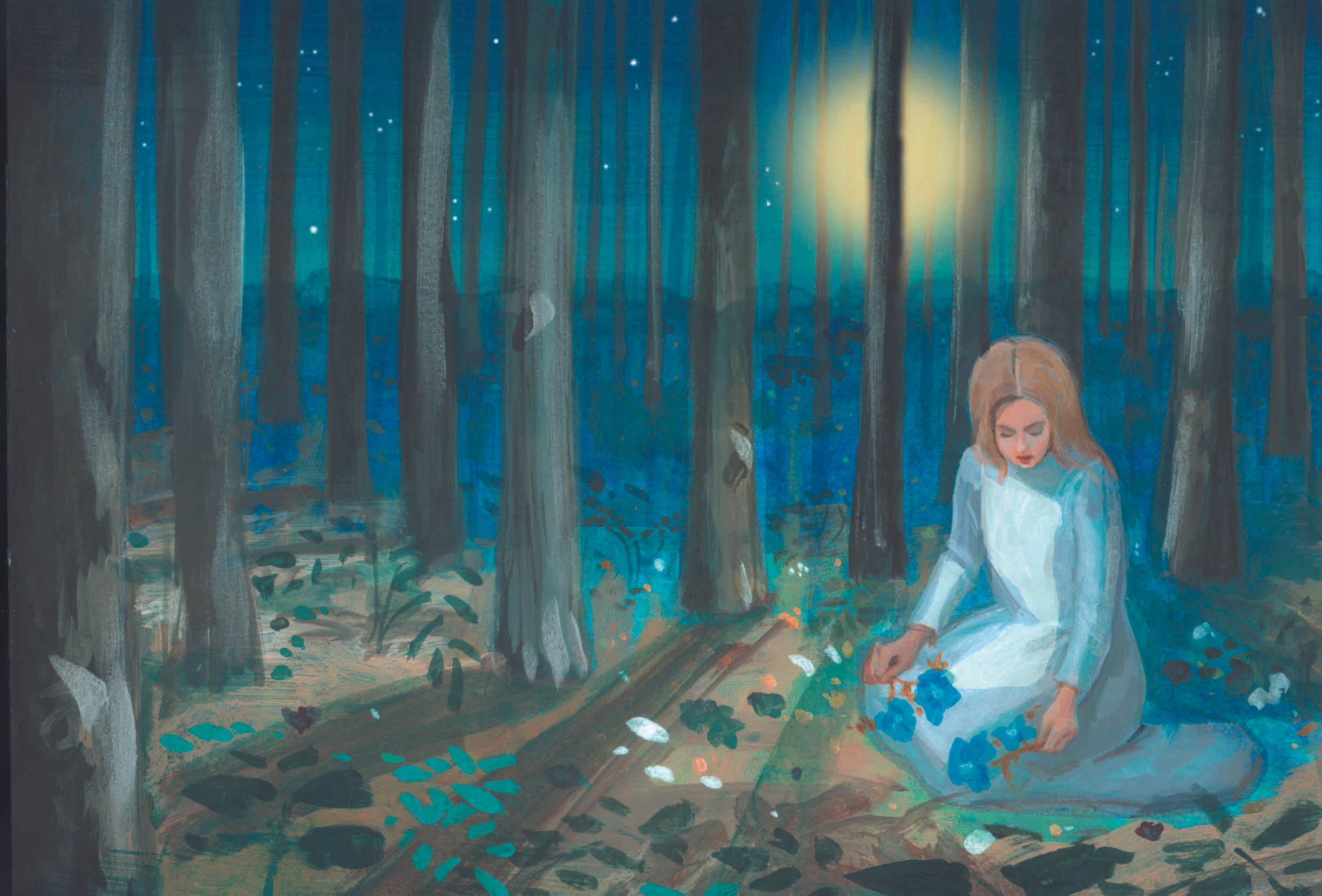 Rough painting for the film "Getting over it", starring Kirsten Dunst and Ben Foster.  A MIRAMAX film.