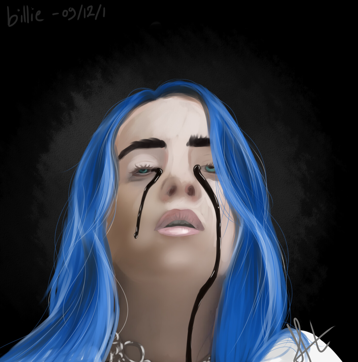 Artstation Billie Eilish Black Tears For When S The Party S Over Laurine H