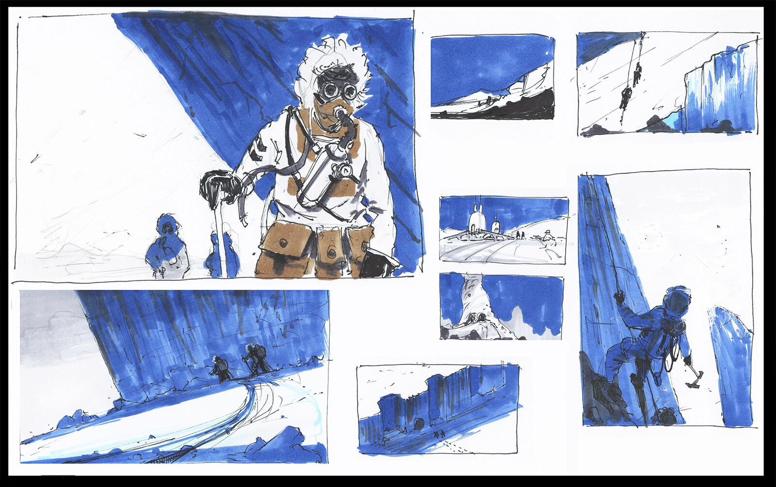 Extremely early sketches for composition and setting the mood of adventuring into a new place