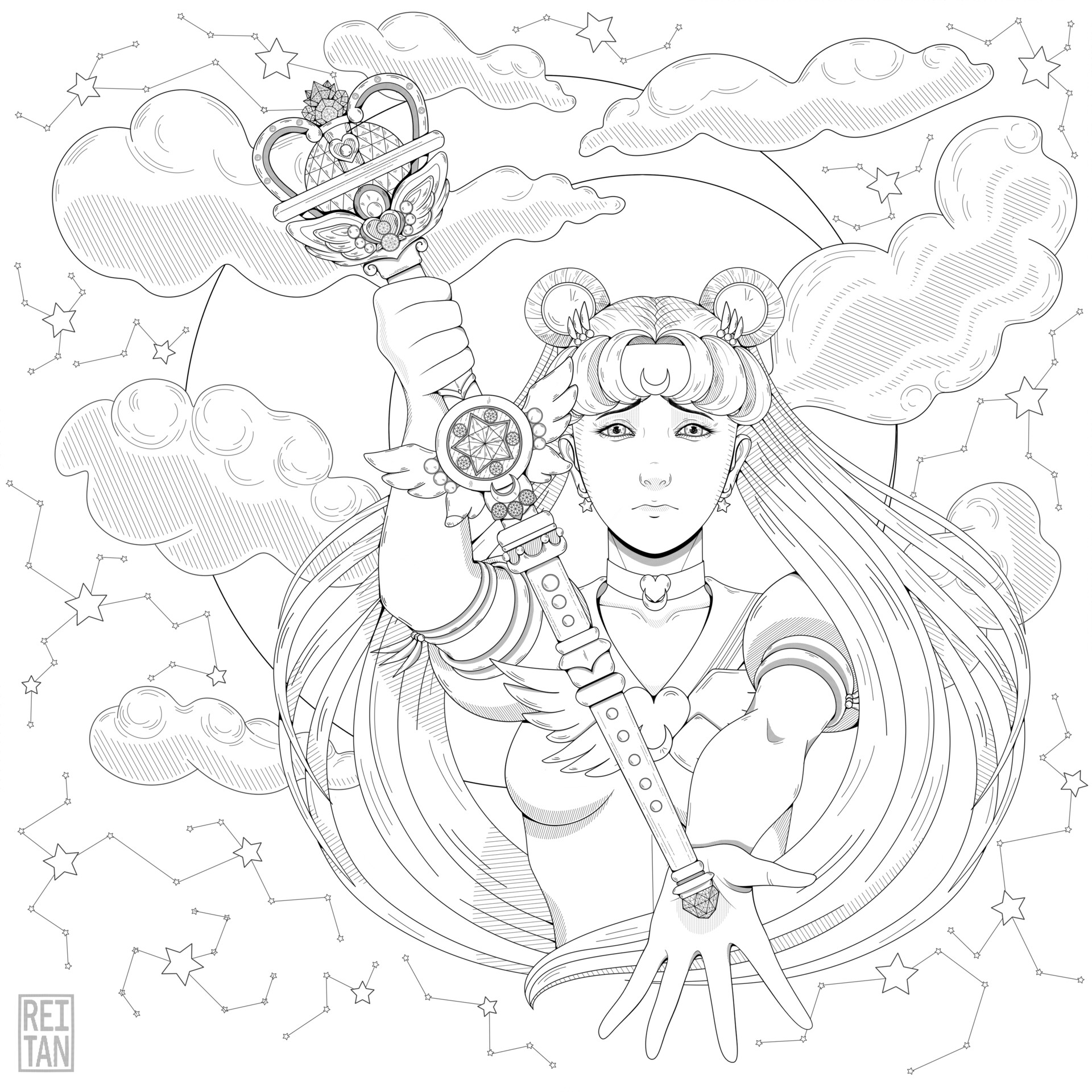 Artstation Silver Moon Crystal Power Kiss Cat Luniscia