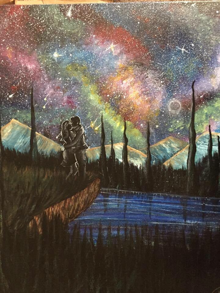 Night-time Lovers Painting - Acrylics