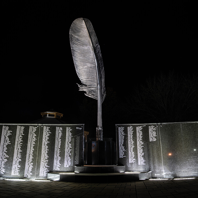 Stainless Steel Feather for Osage Nation Veterans Memorial