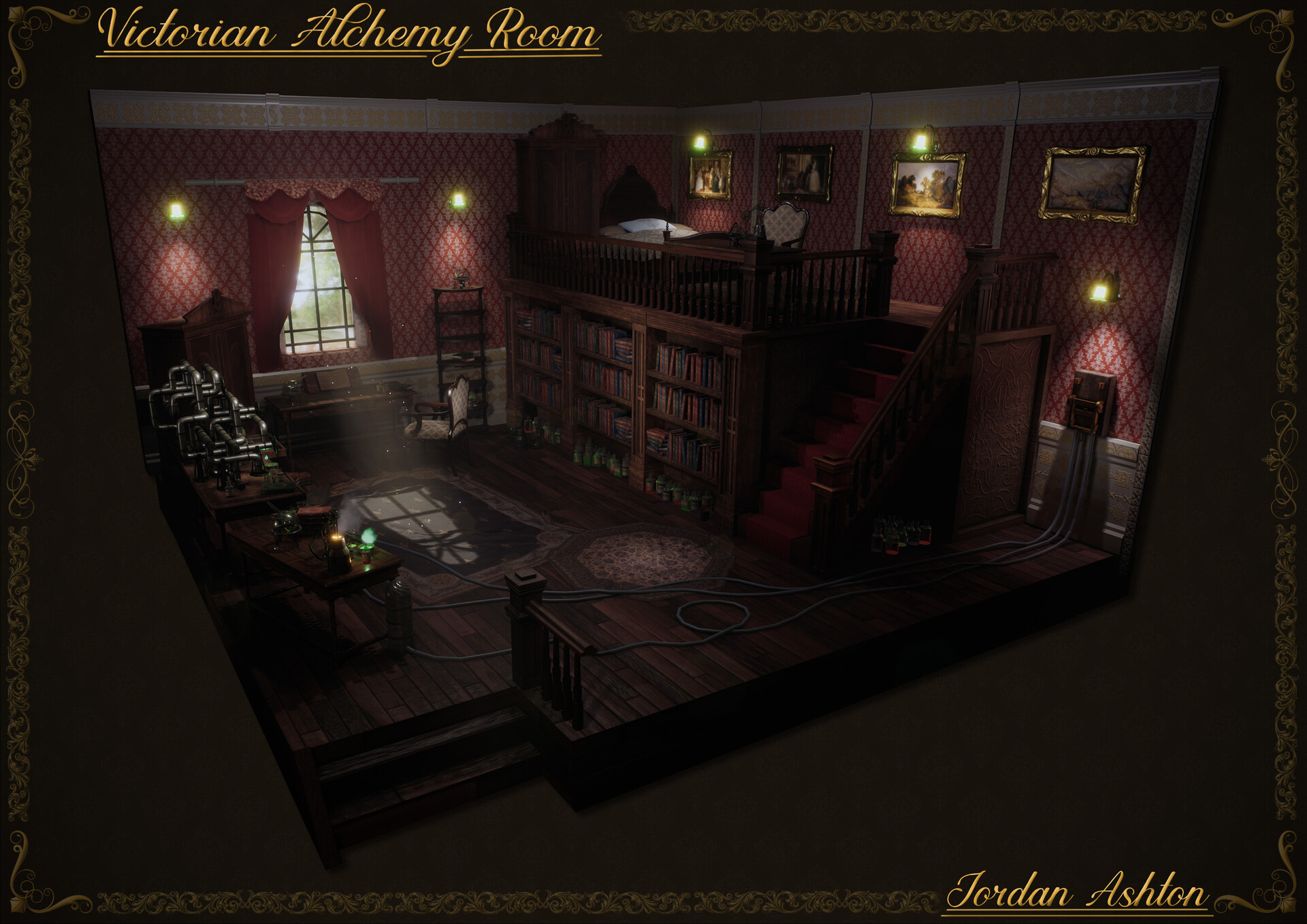 Jordan Ashton Steampunk Alchemist Room