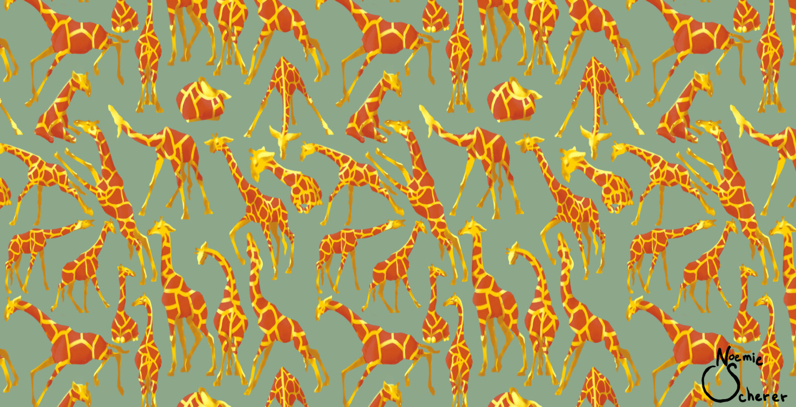 naturalistic colours for the giraffes