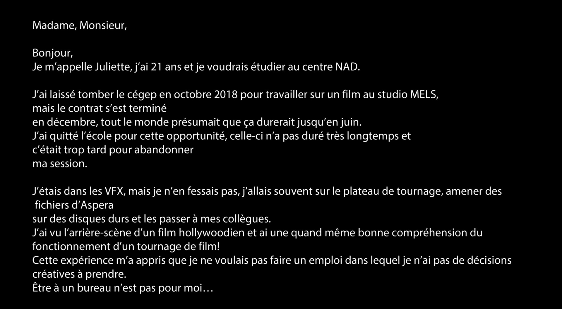 Juliette Fortin Lettre De Motivation Nad