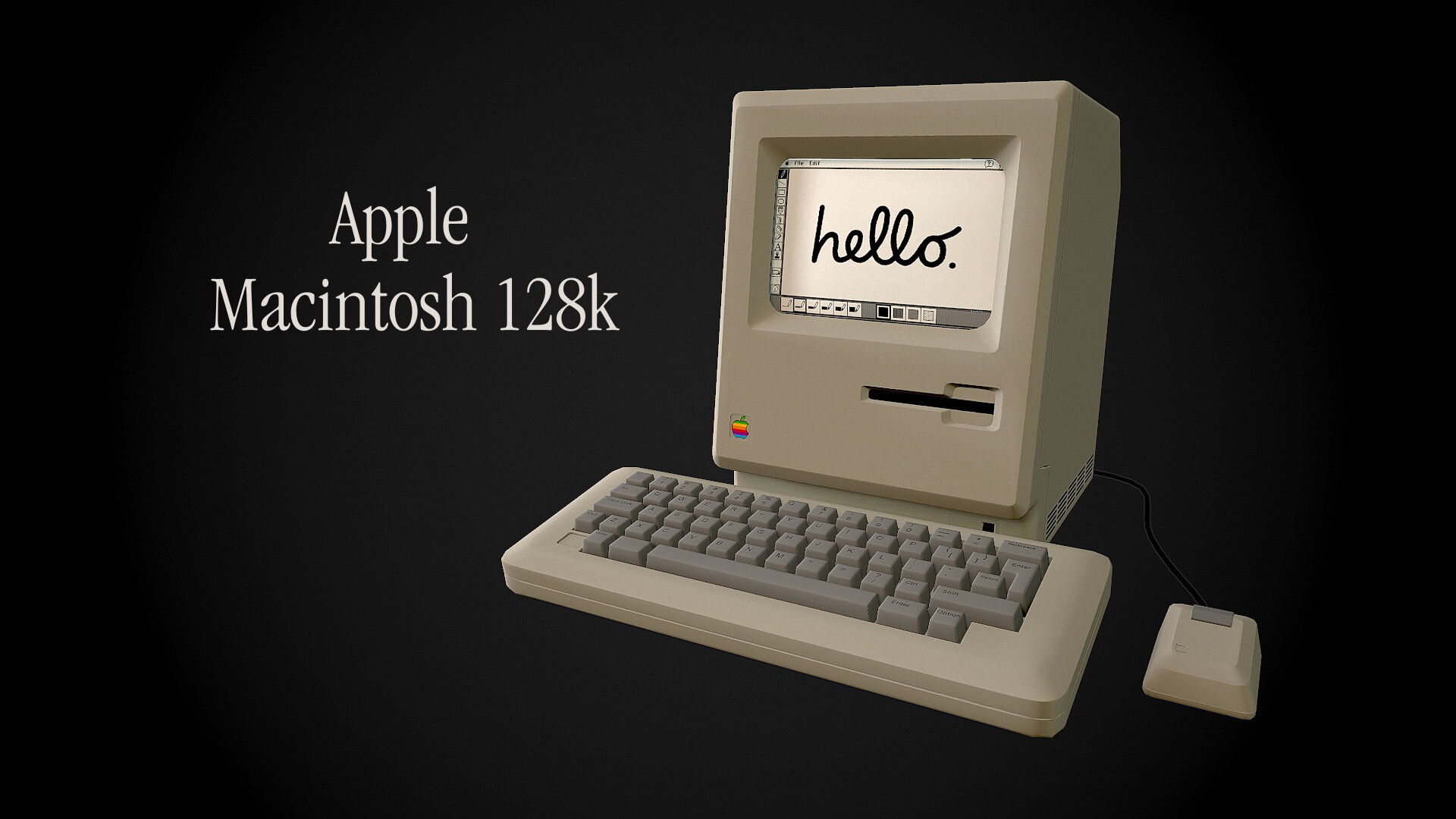 Artstation apple macintosh 128k retro computer low poly 3d model