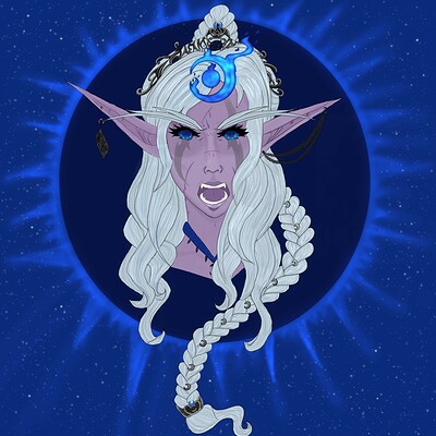 Artstation Lunarsong Fel Lendar,Girl Digital Art