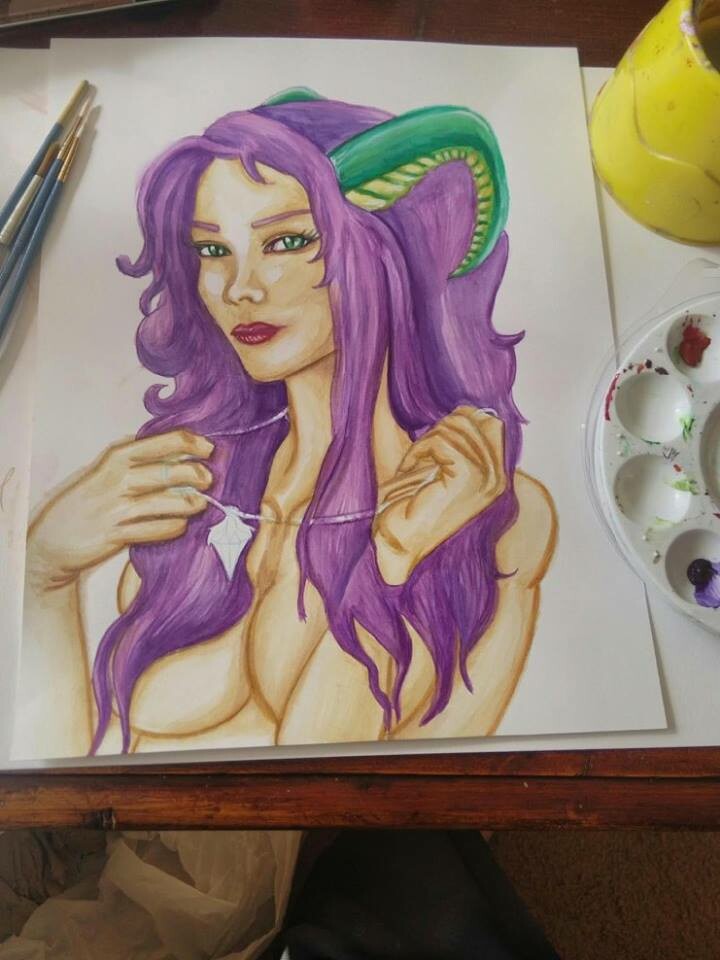 Adding color to Hair and Horns and Eyes