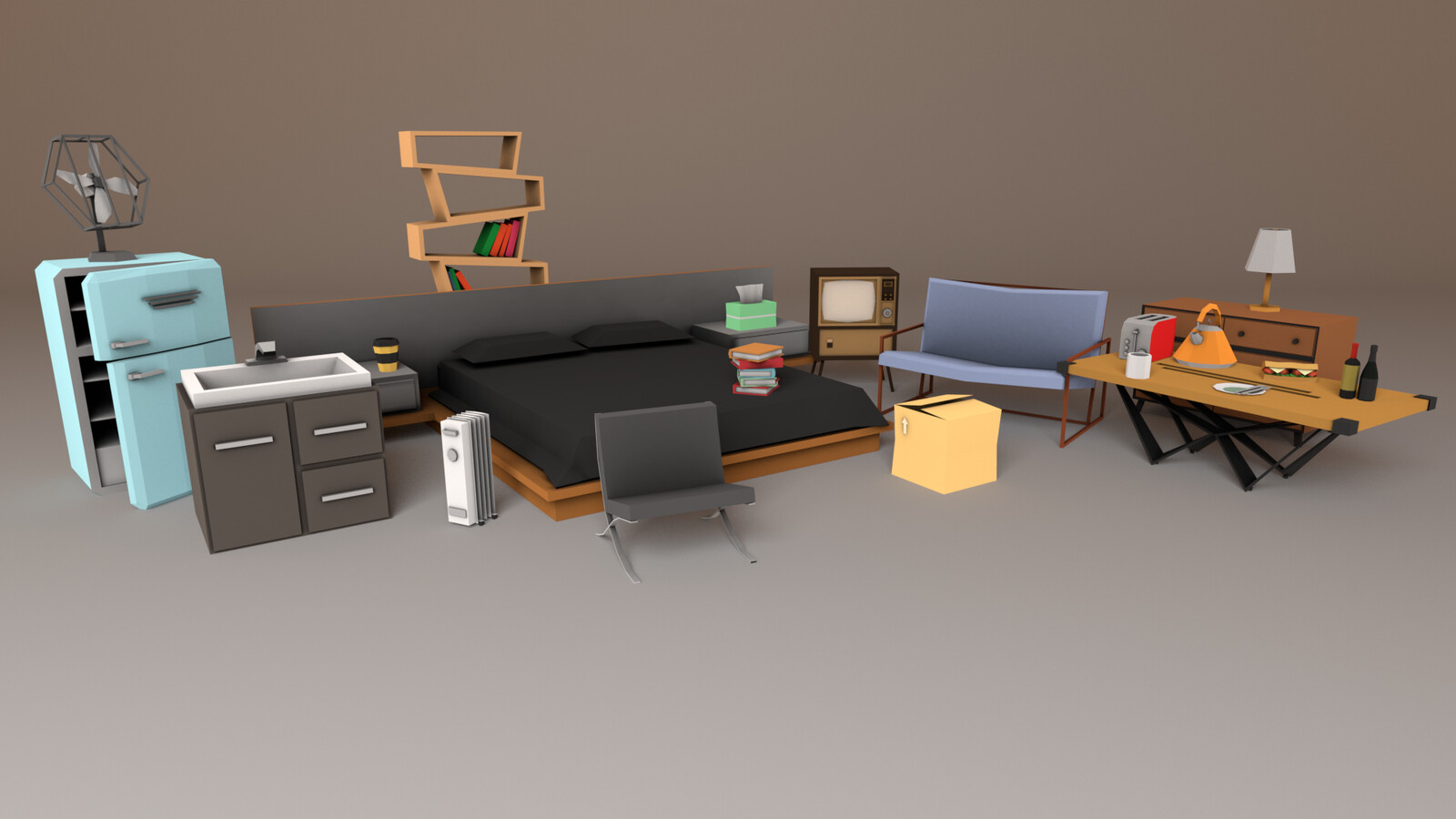 Low-poly Household Props