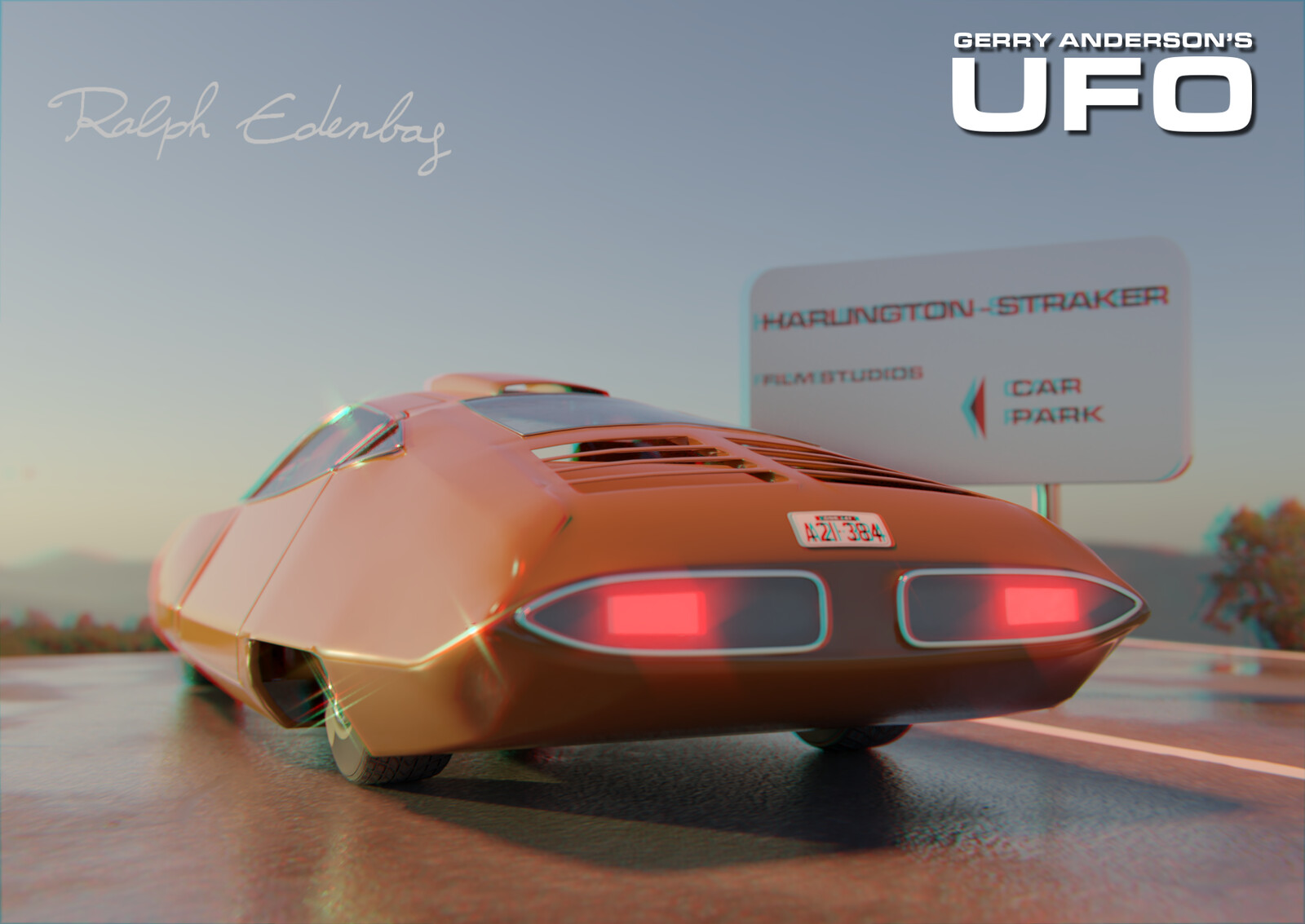 A 3D modelling of Ed Straker's car, as it appeared in Gerry Anderson's UFO.
