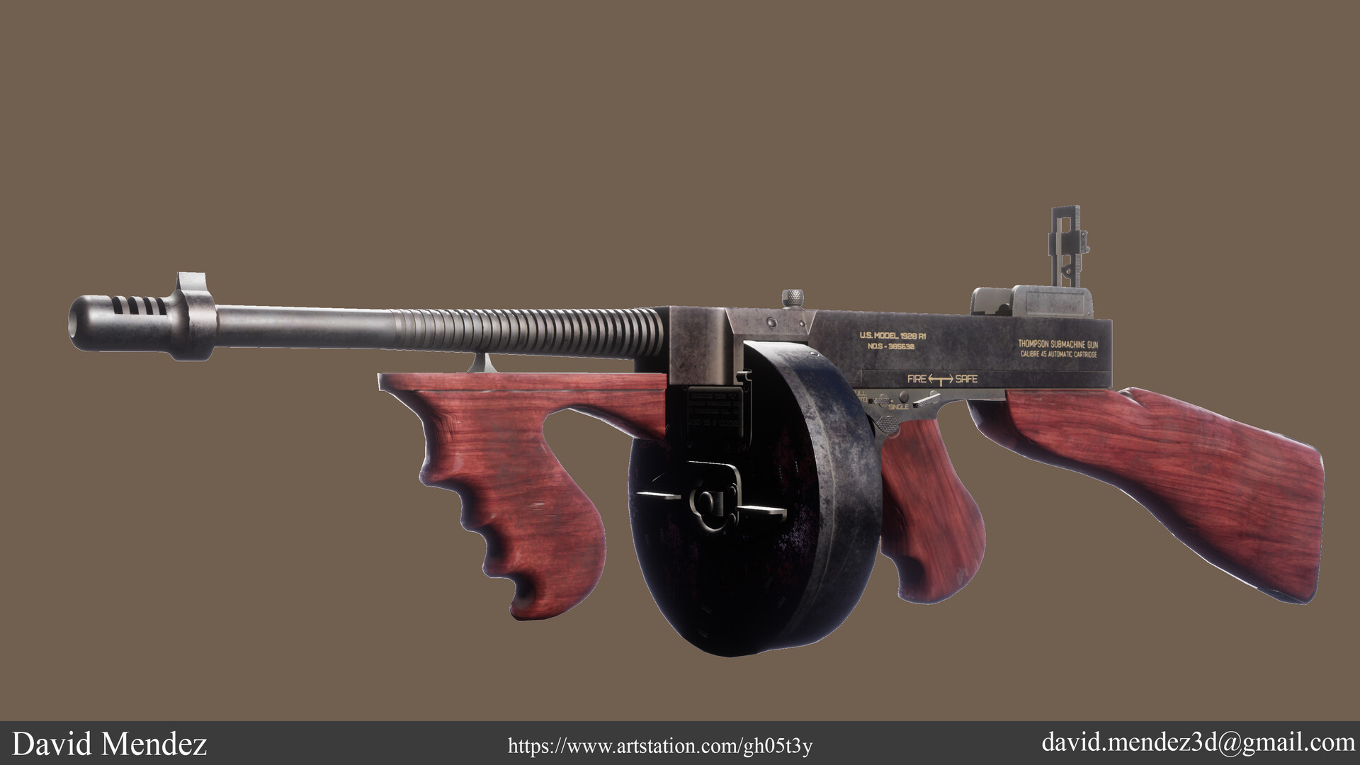 Artstation Tommy Gun David Mendez