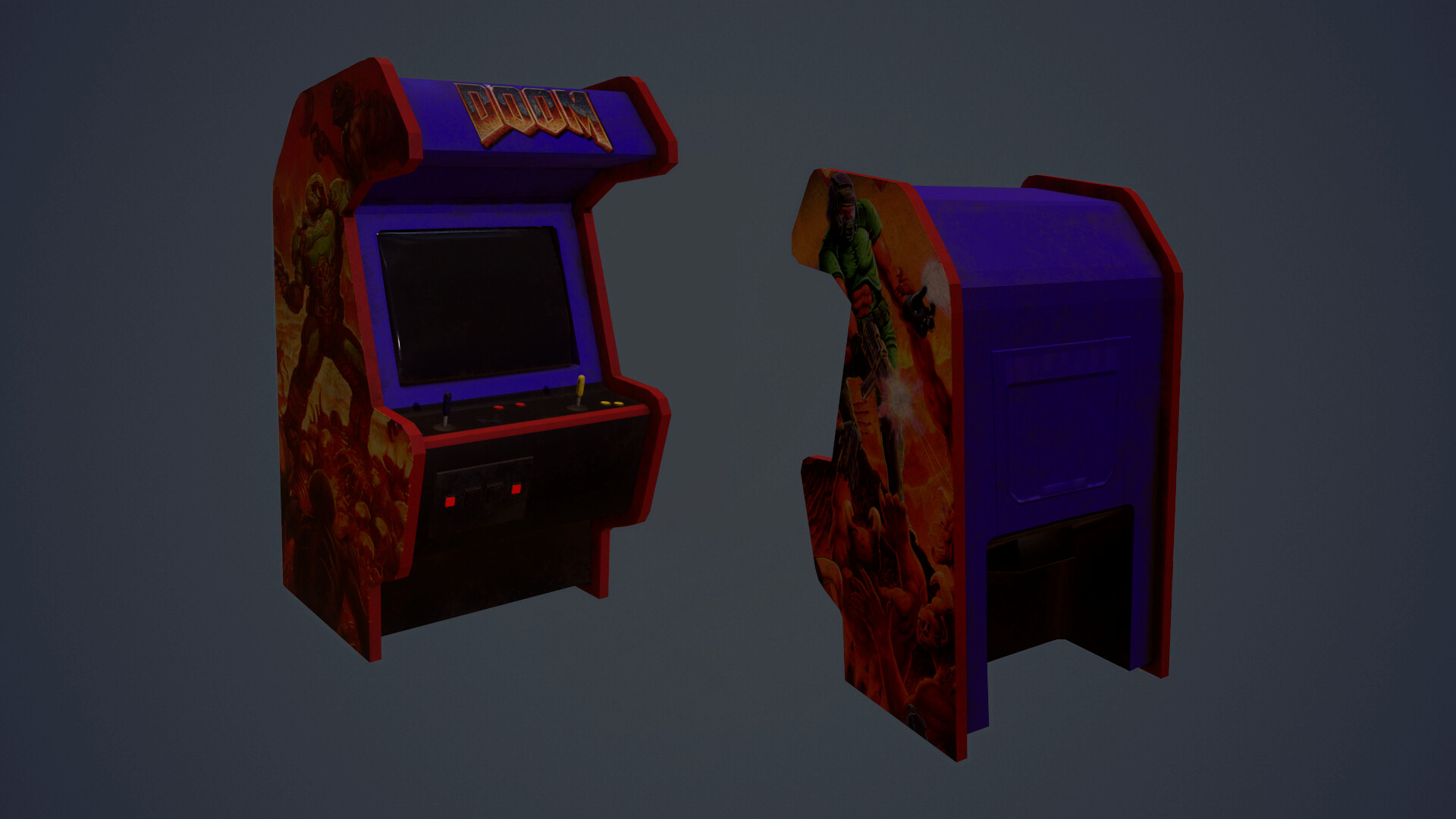 Artstation Doom Arcade Machine Pablo Cano