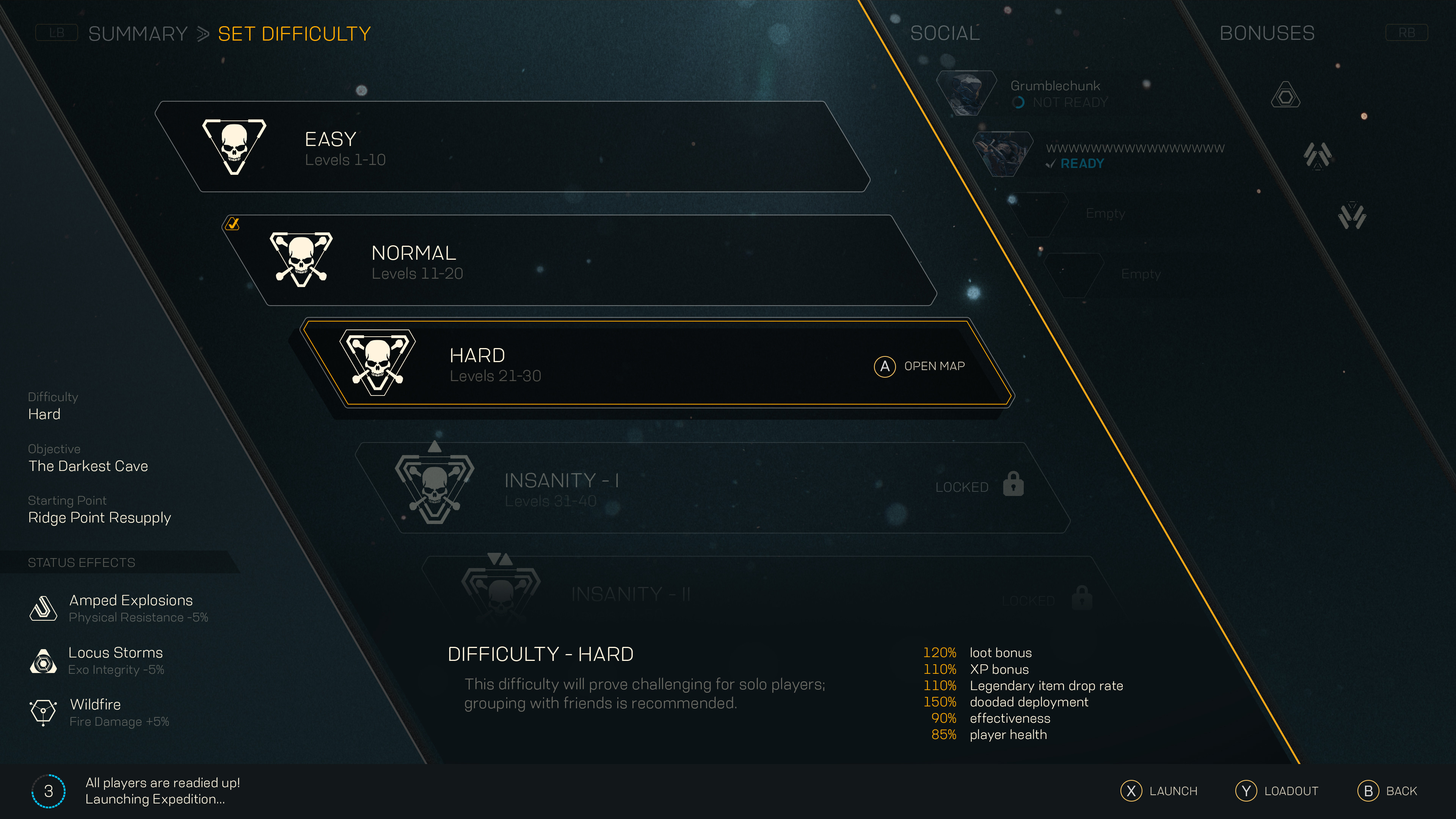 Difficulty select