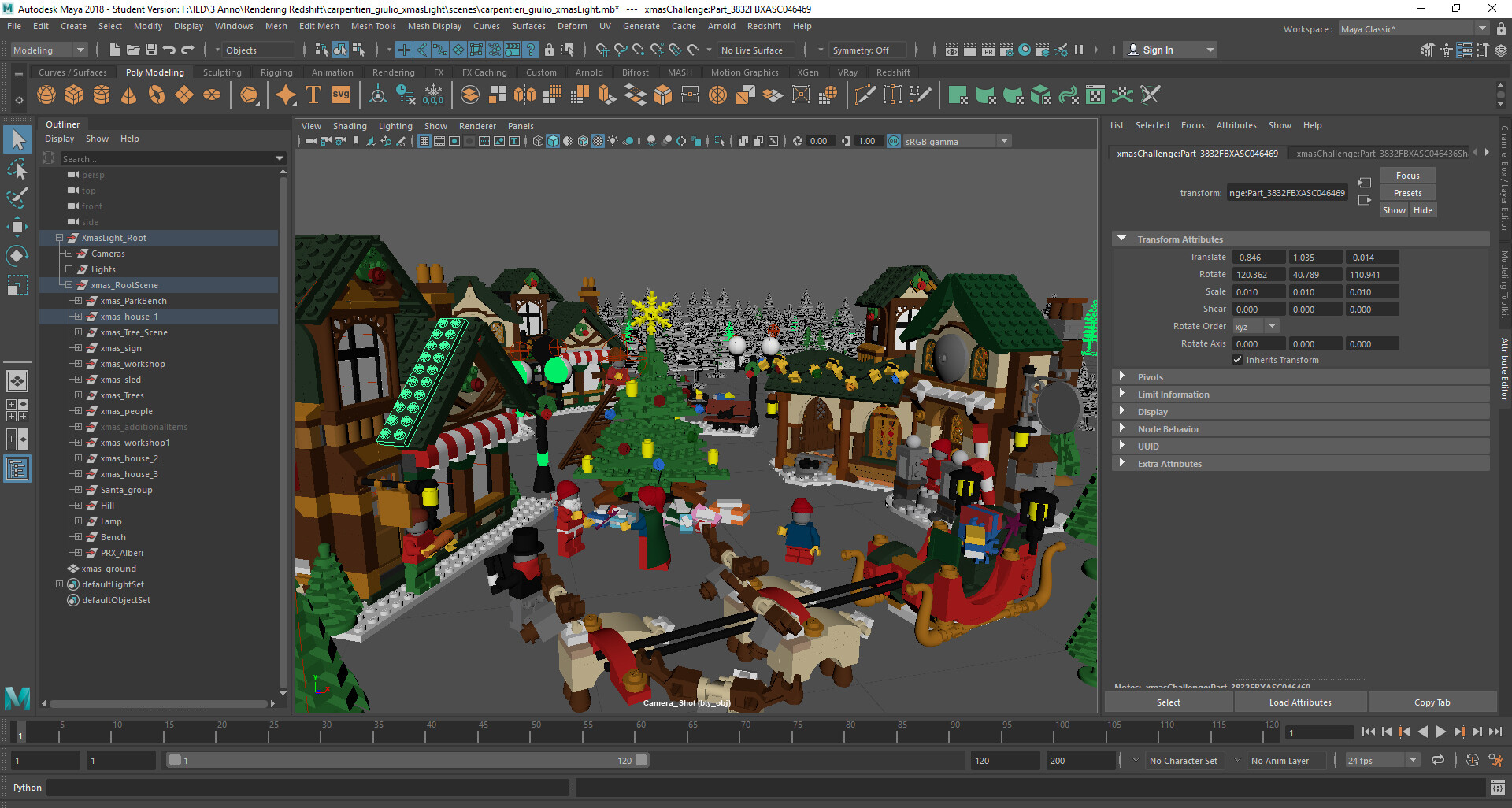 Artstation Xmaslights Lego Challenge Giulio Carpentieri