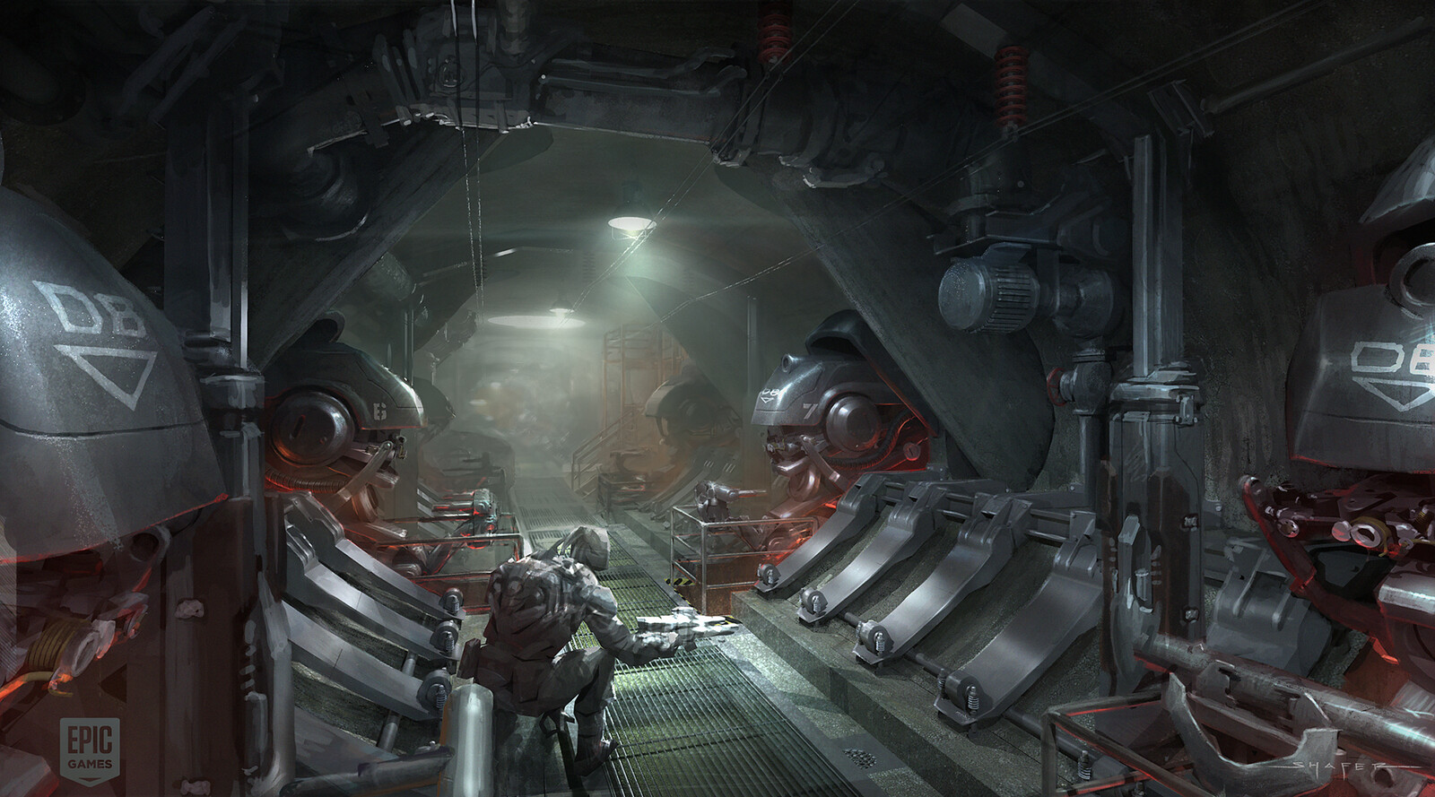 Concept for the side tunnel that the Infiltrator gets spotted in