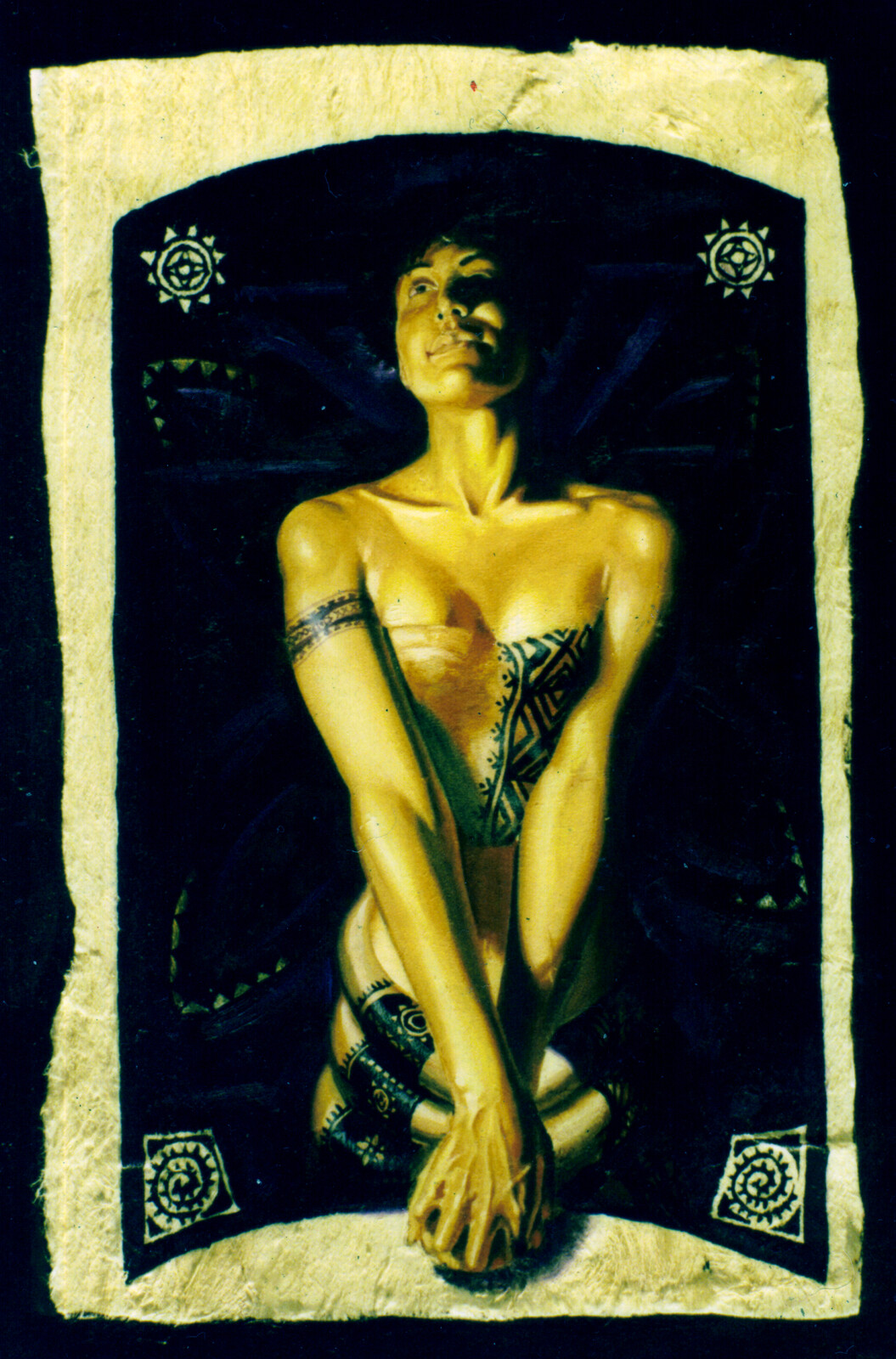 Acrylic and Oils on Card and Tapa c.1994