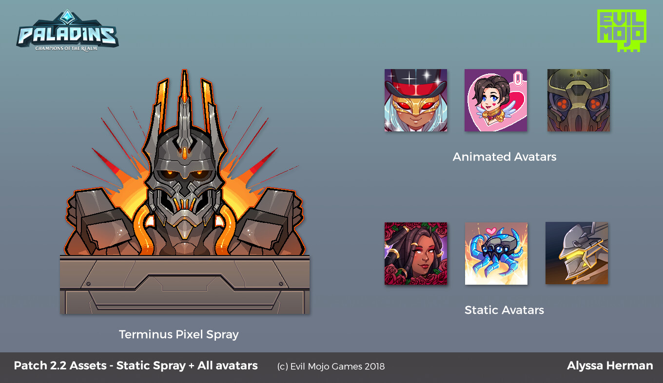 Static Spray (pixel art!!!) and all the avatars i made for this patch