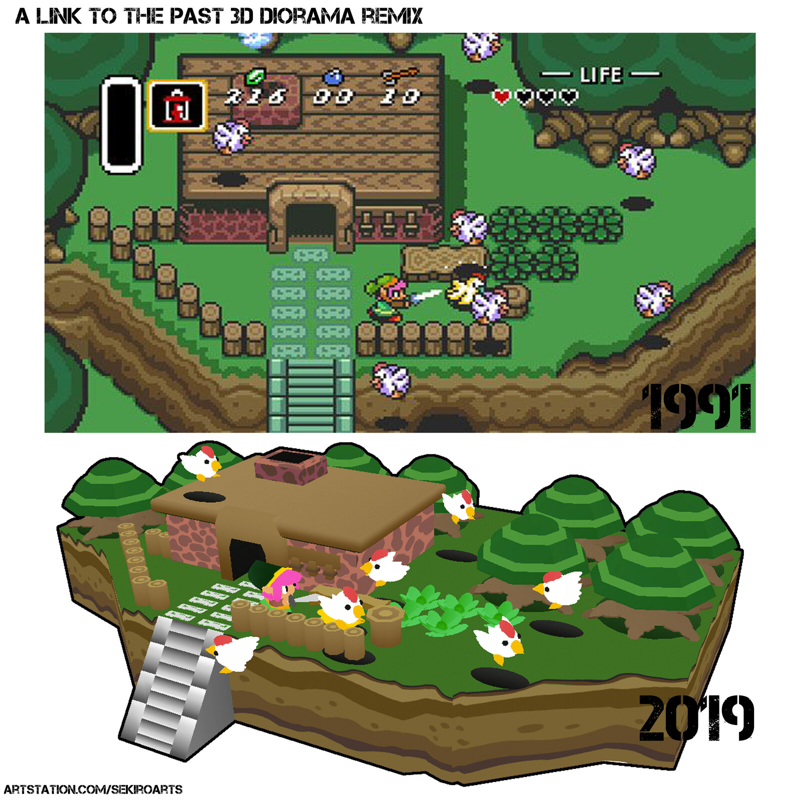 Artstation A Link To The Past 3d Diorama Remix Jo Torres
