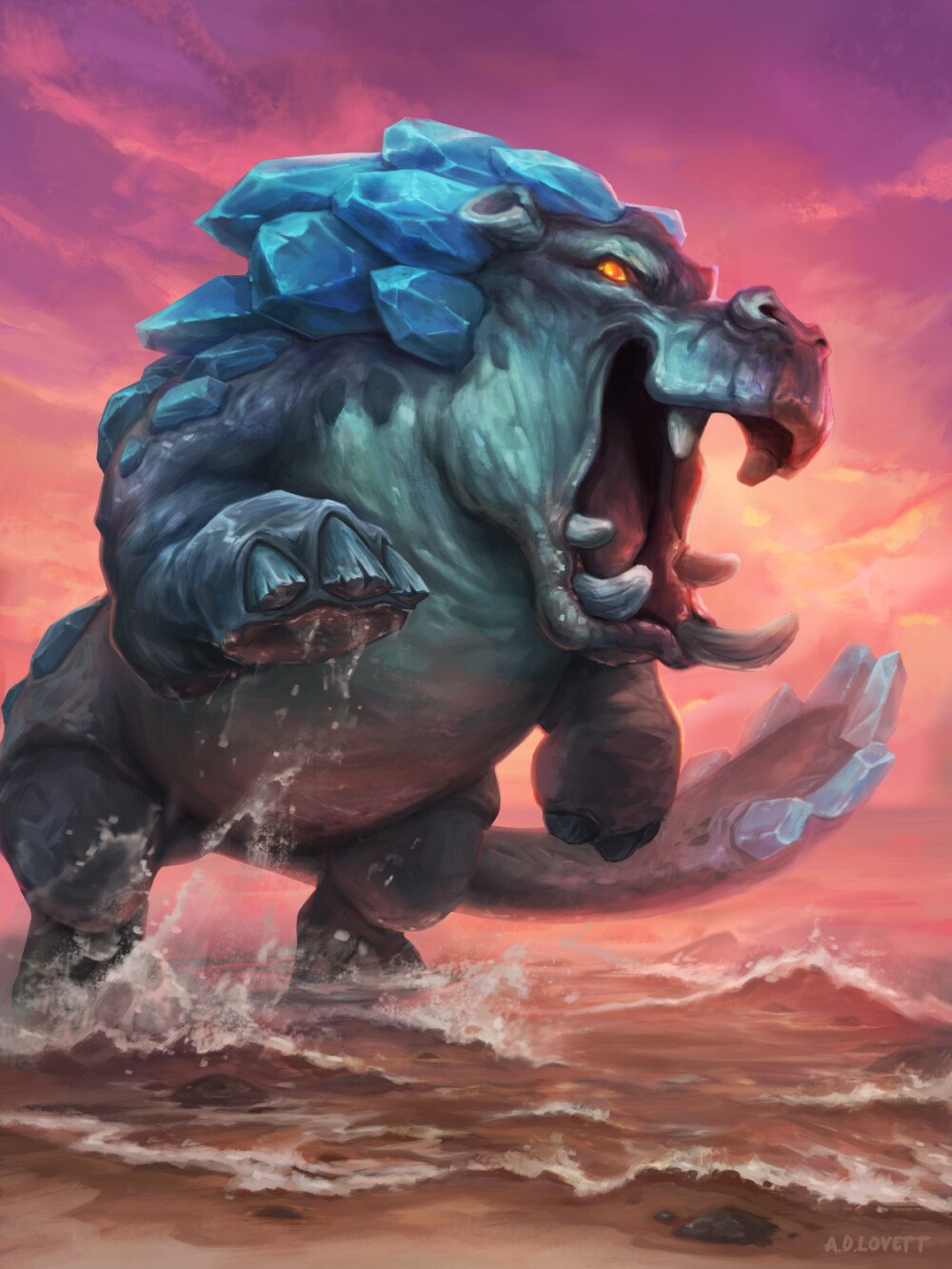 Mock Hearthstone card - Twilight Riverbeast