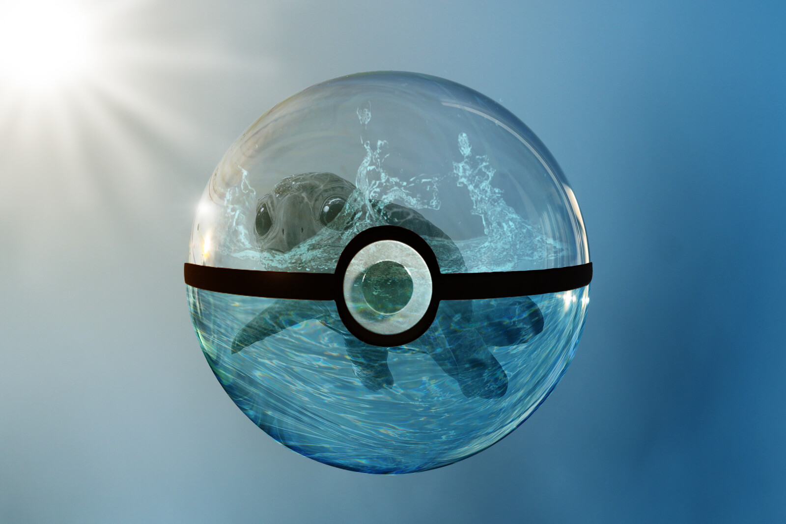 squirtle with pokeball