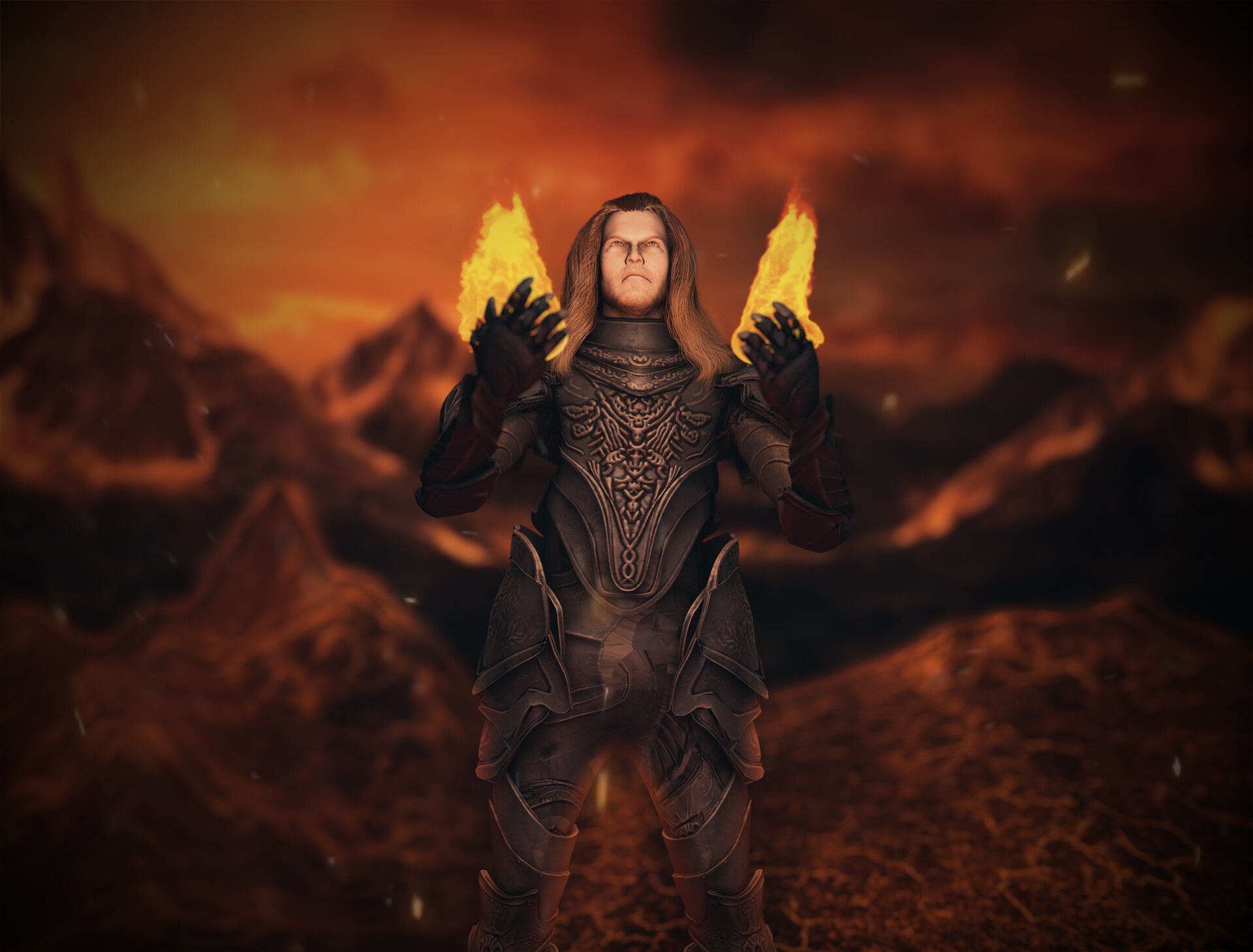 ArtStation - 3D Character - Gladiator's fiery hands