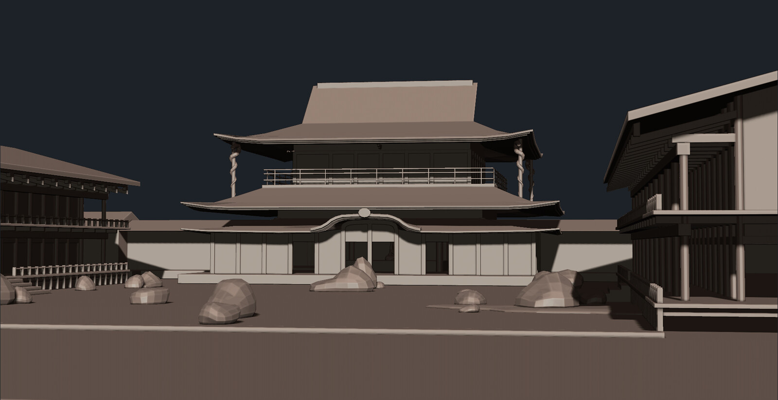 A proxy layout of the temple environment