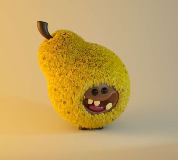 ArtStation - Hi i'm a pear!! A pear with hair!!