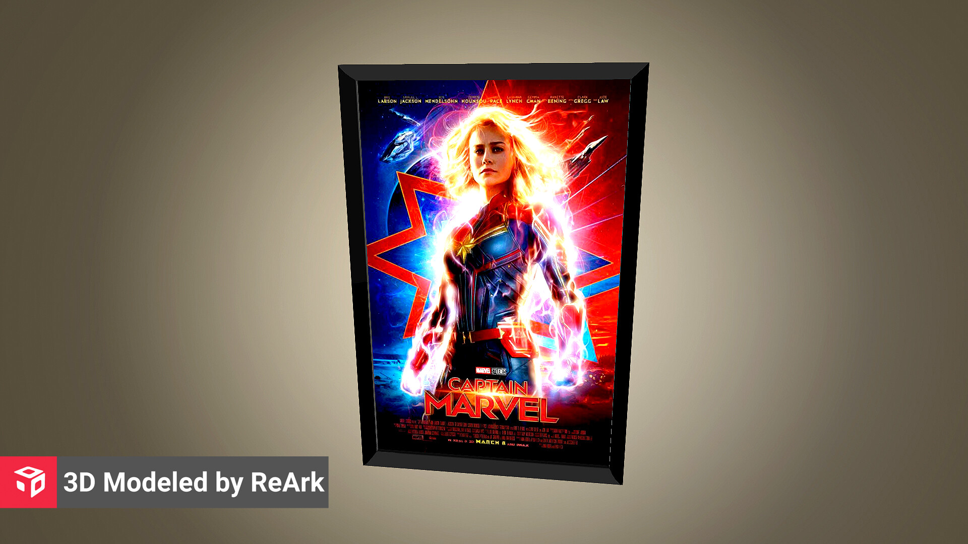 Artstation Captain Marvel Poster Reark 3d