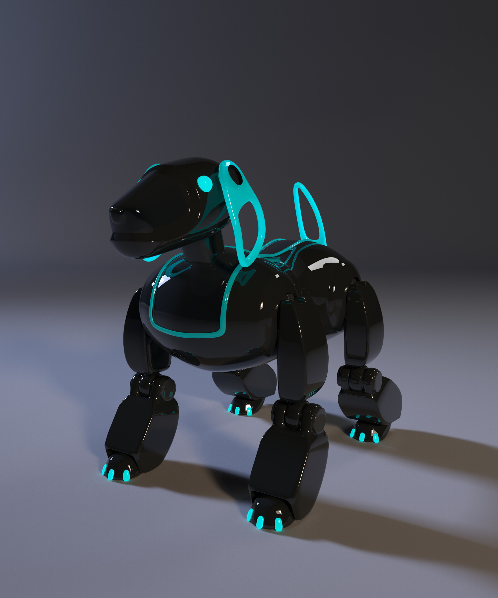 blue robot dog