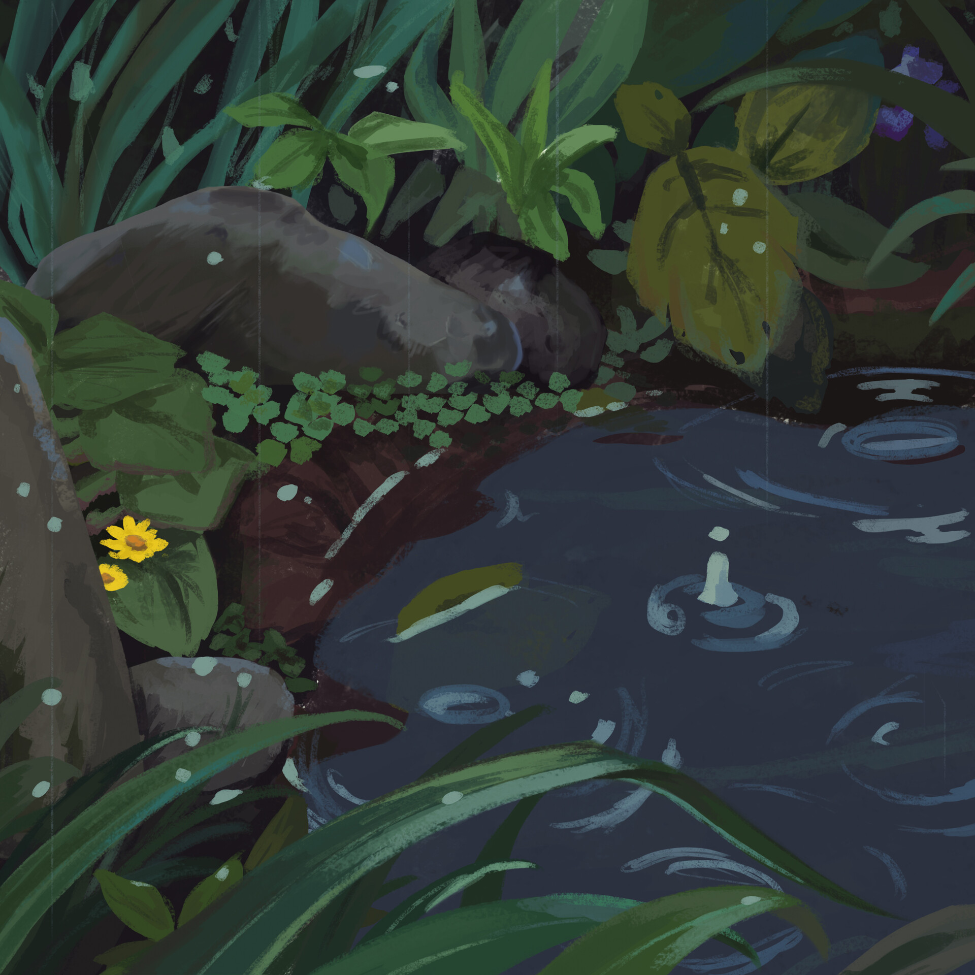 Artstation Ghibli Nature River Beel