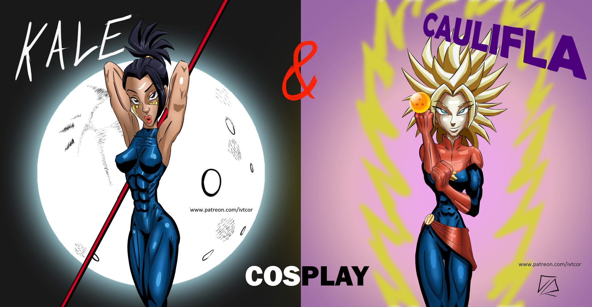 kale and caulifla cosplay alita and
