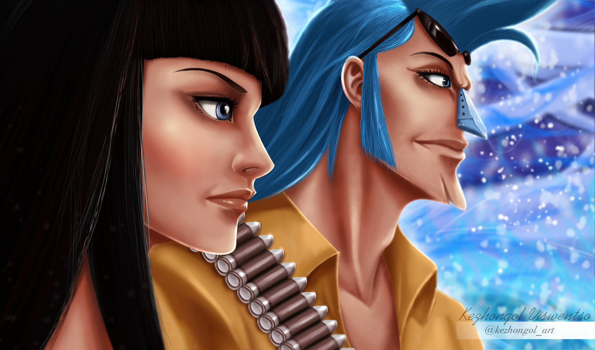 Kezhongol Viswentso Nico Robin And Franky From One Piece